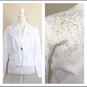 EUC Bandolinoblu sequined detail jean blazer S